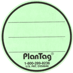 Green PlanTag Colored Labels - Sheet of 10