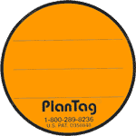 Orange PlanTag Colored Labels - Sheet of 10
