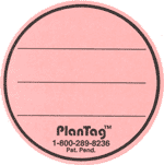 Pink PlanTag Colored Labels - Sheet of 10