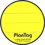 Yellow PlanTag Colored Labels - Sheet of 10