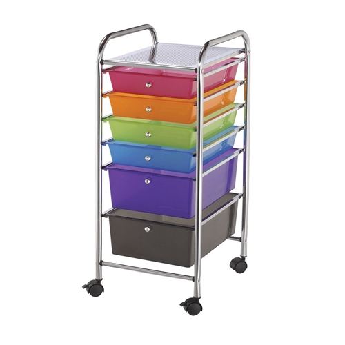 SC6MC : Blue Hills Studio 6-Drawer Multi-Colored Storage Cart