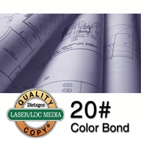 24" x 500 Roll - 20lb. BLUE Tint Bond - 3" Core - Carton of 2 