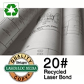 24" x 500' - 20lb. Recycled Engineering Bond Paper Roll - 3" Core - Carton of 2 Rolls