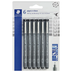 Pigment Liners - Set of 6 Pens 