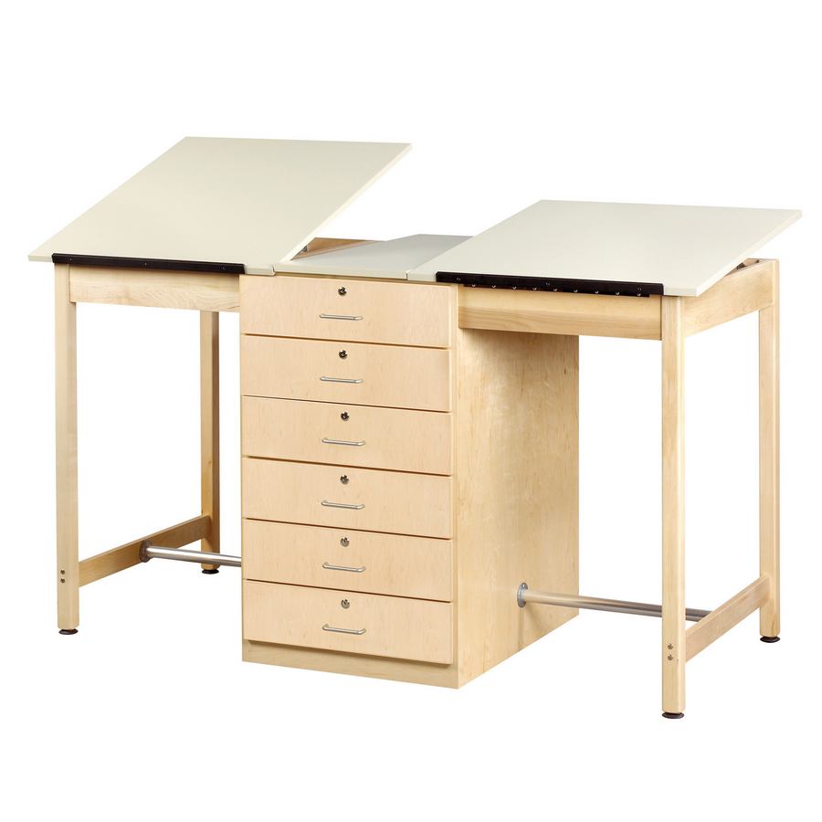 DIVERSIFIED WOODCRAFTS Art/Drafting Table - 36x24x30-1/4 - 6 drawer-17  Wt-150