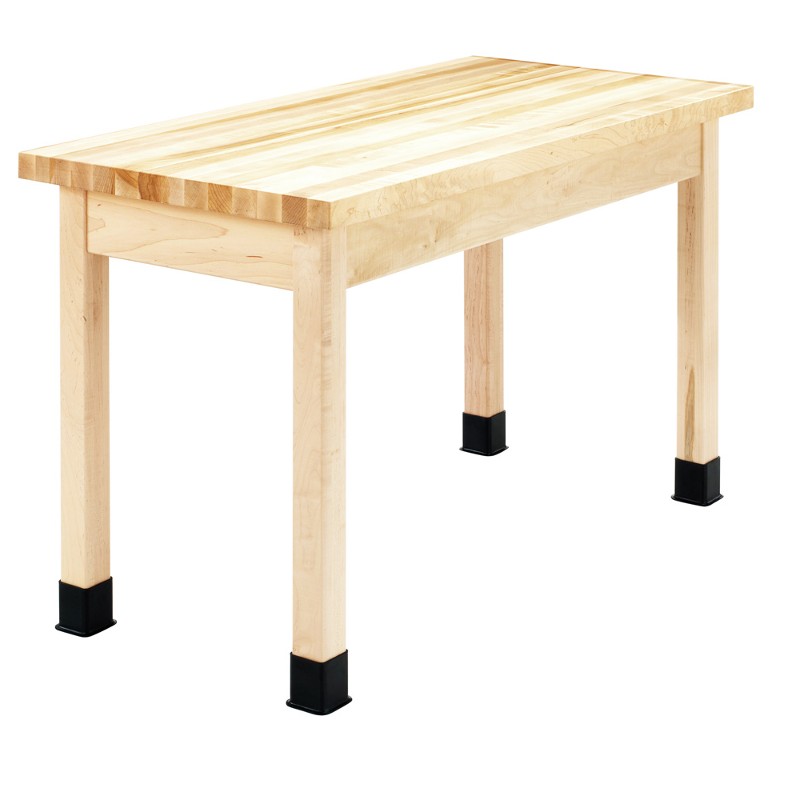 PerpetuLab Wooden Leg Tables - Maple Butcher Block Top 
