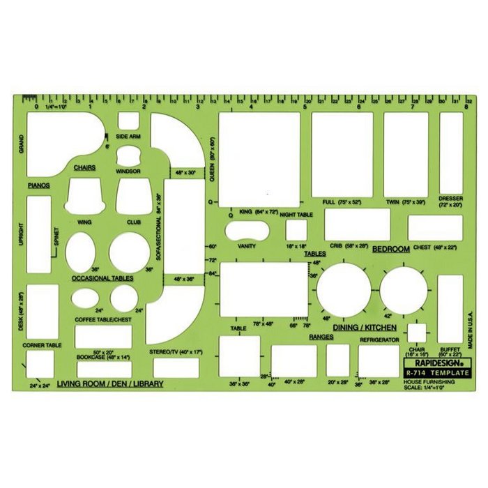 1/4" Scale House Furnishing Template