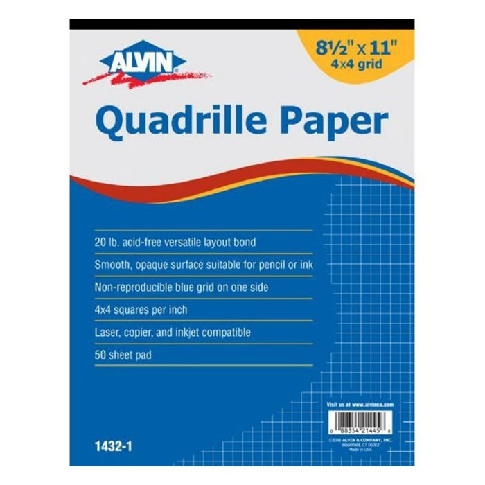 4X4 Quadrille Bond Paper