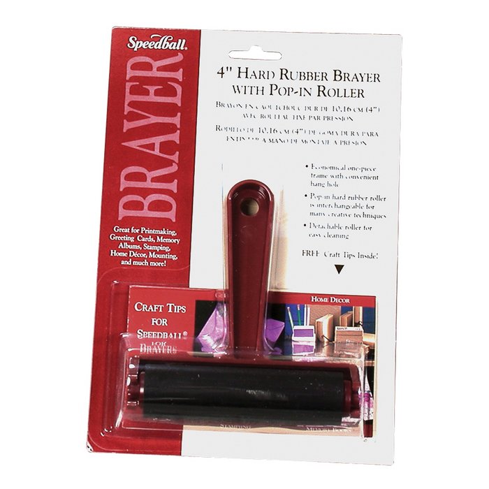 4" Hard Rubber Brayer with Pop-In Roller