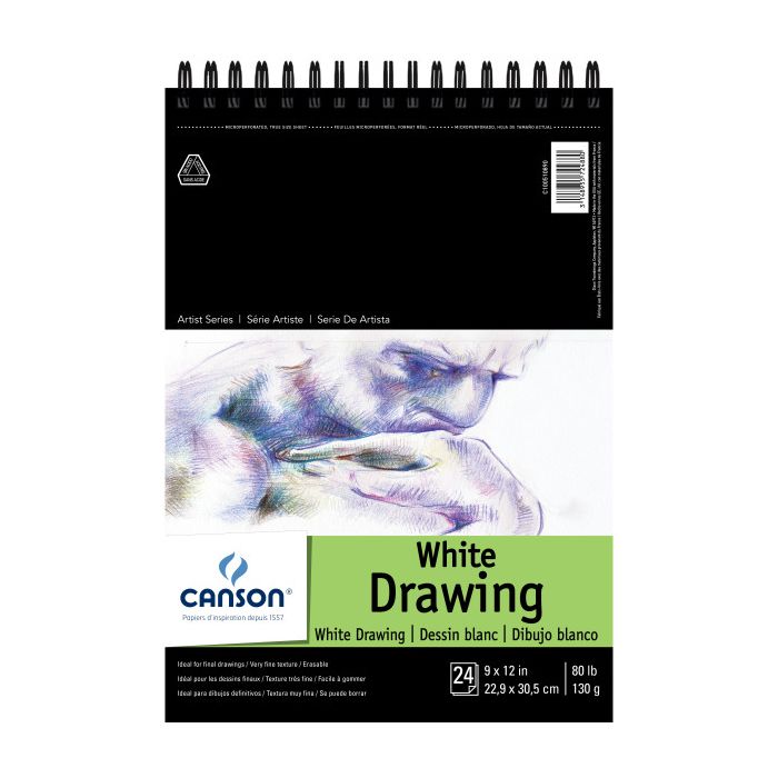 Artist Series Pure White Wire-Bound Drawing Pad