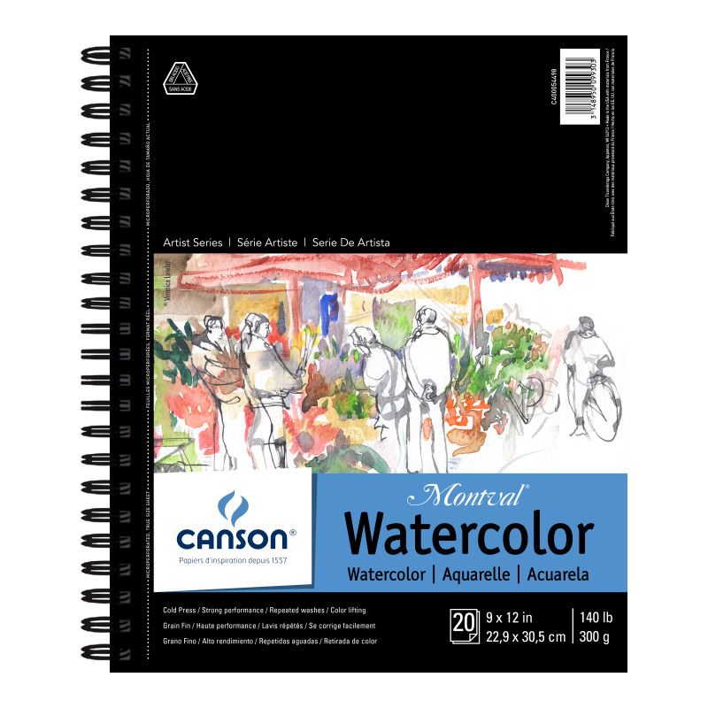 Artist Series Montval Watercolor Books Drafting Paper and Drawing Media, Sketchbooks and Sketch Pads, 5-1/2" x 8-1/2" Montval Watercolor Pad
