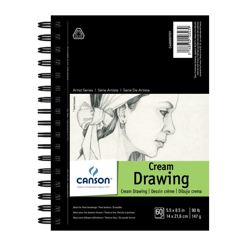 Artist Series Cream Drawing & Sketch Pad Drafting Paper and Drawing Media, Sketchbooks and Sketch Pads, 9" x 12" Artist Series Classic Cream Drawing Paper