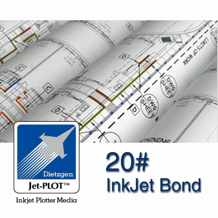 30"W Rolls - 20lb. InkJet Bond - 2" Core