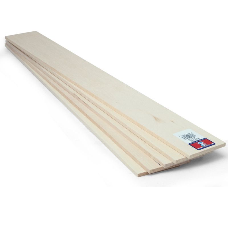 Basswood Sheets - 1/16 x 3 x 24, 15 Pack