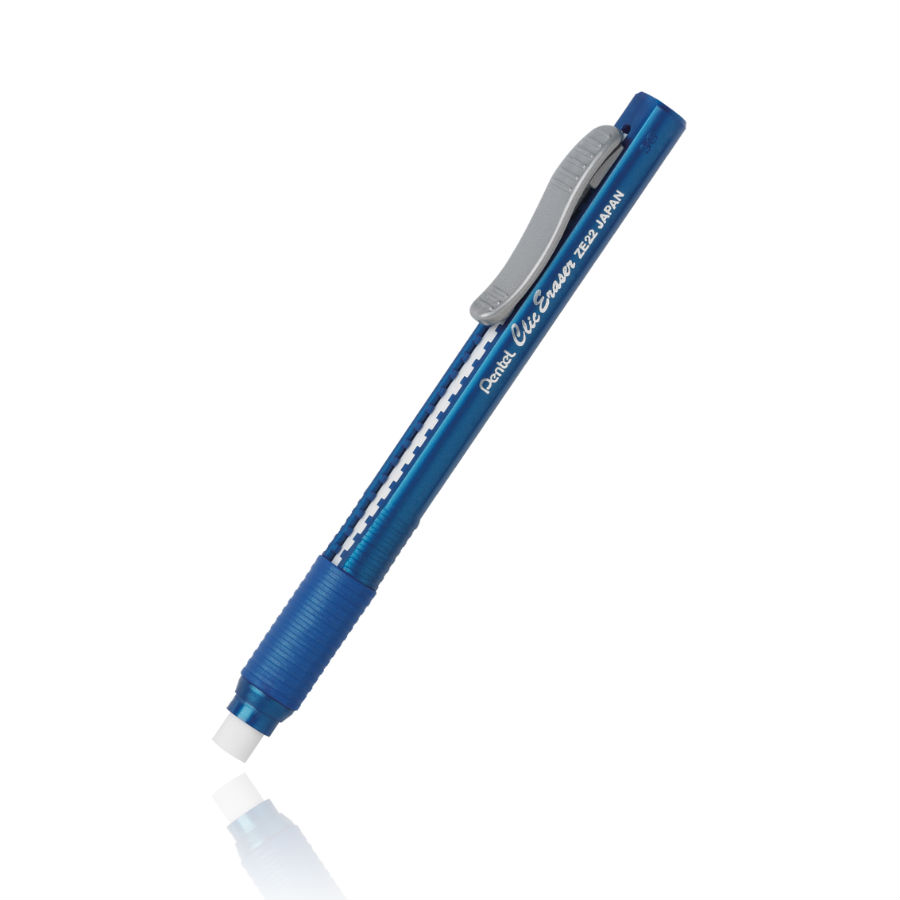 Stylo gomme - Bleu transparent PENTEL Clic Eraser 2 ZE11T-C