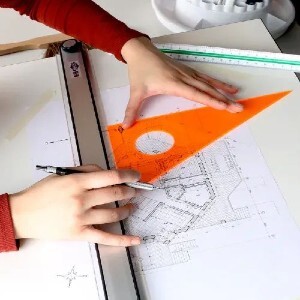 Drafting Triangle in use