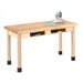 PerpetuLab Wooden Leg Tables with Book Compartment - Butcher Block Top - C716530N