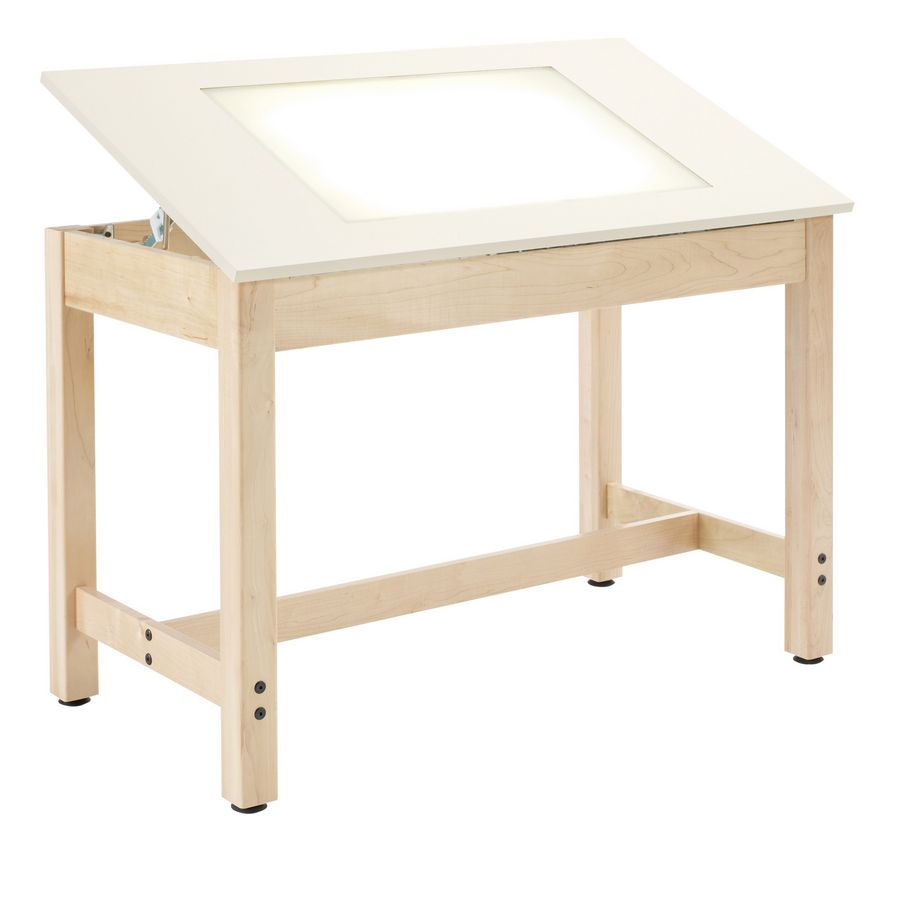 Futura Light Table For Artists with Adjustable Top, Storage and