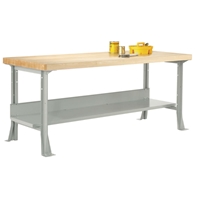 48" x 30" Industrial Steel Workbench with Maple Top 