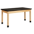 60" x 30" Standing-Height Oak Student Table