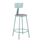 30" Metal Stool with Back 