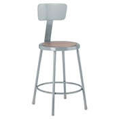 18" Metal Stool with Back 