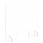 30"W Freestanding All-Acrylic Sneeze Guard with Pass-Through 