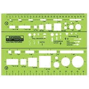327R : RapiDesign Templates 1/4" and 1/8" Scale Lighting Fixtures Template