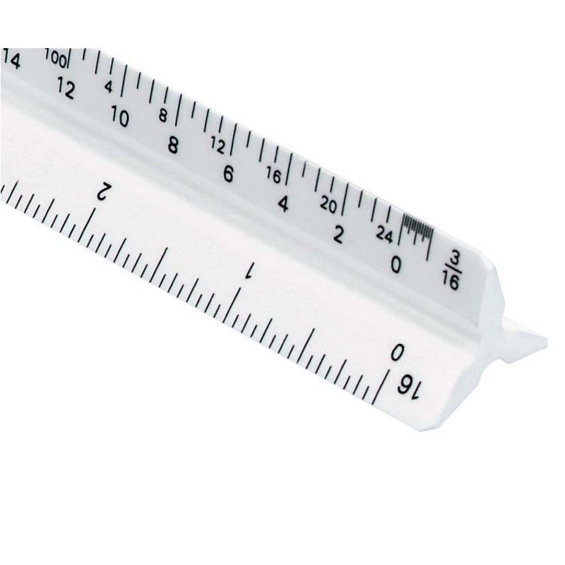 12 Architectural Scale Ruler Aluminum Architect Scale Triangular Scale  Ruler for Architects, Draftsman, Students and Engineers, Black