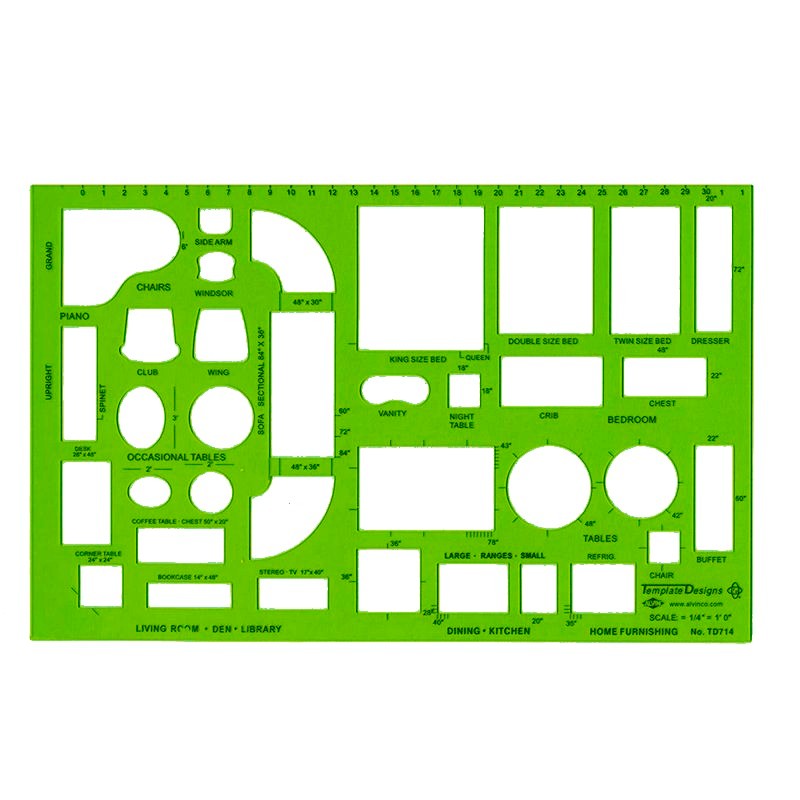 TD714 : Alvin&#188;" Scale House Furnishing Template