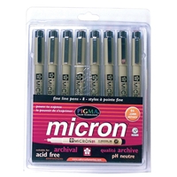 Pigma Micron Pen Set 8-Color Pack .25mm Art Supplies, Art Markers, Drawing and Sketching Markers, Pigma Micron Fine Line Design Pens