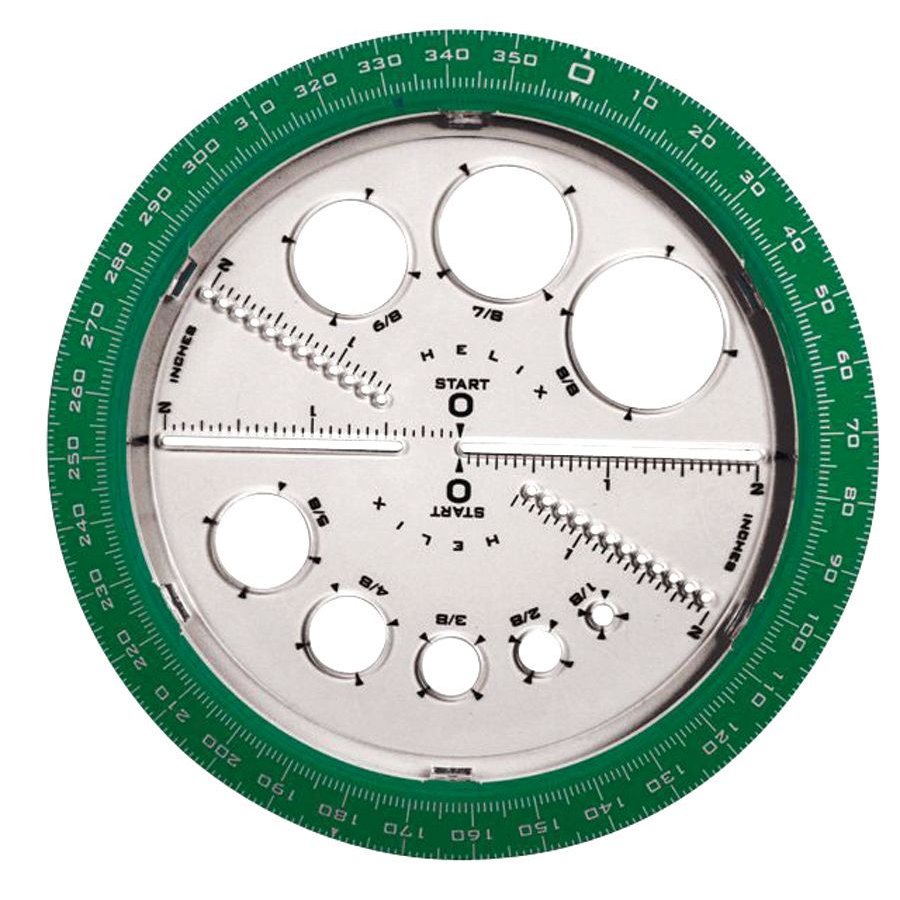 Plastic 360 Degree Protractor Circle Template Measuring Ruler Hollow Circle S 