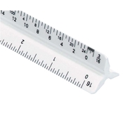 12" Plastic Architectural Scale Drafting Supplies, Ruling and Measuring Tools, Triangular Scales, Triangular Architectural Scales