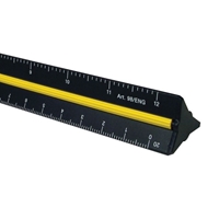 12" Black Aluminum Engineering Scale  Drafting Supplies, Ruling and Measuring Tools, Triangular Scales, Triangular Engineering Scales