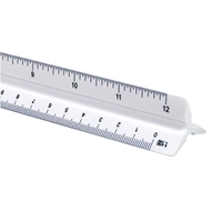 12" Plastic Combination Scale Drafting Supplies, Ruling and Measuring Tools, Triangular Scales, Triangular Combination Scales