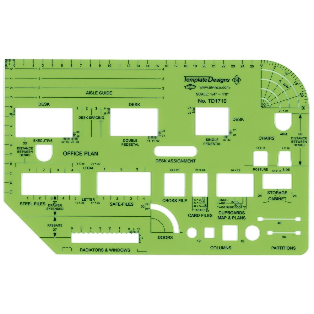 TD1710 : Alvin&#188;" Scale Office Planning Template
