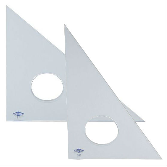 Alvin 8 inches Academic Transparent Triangle 45/90 S1450-8