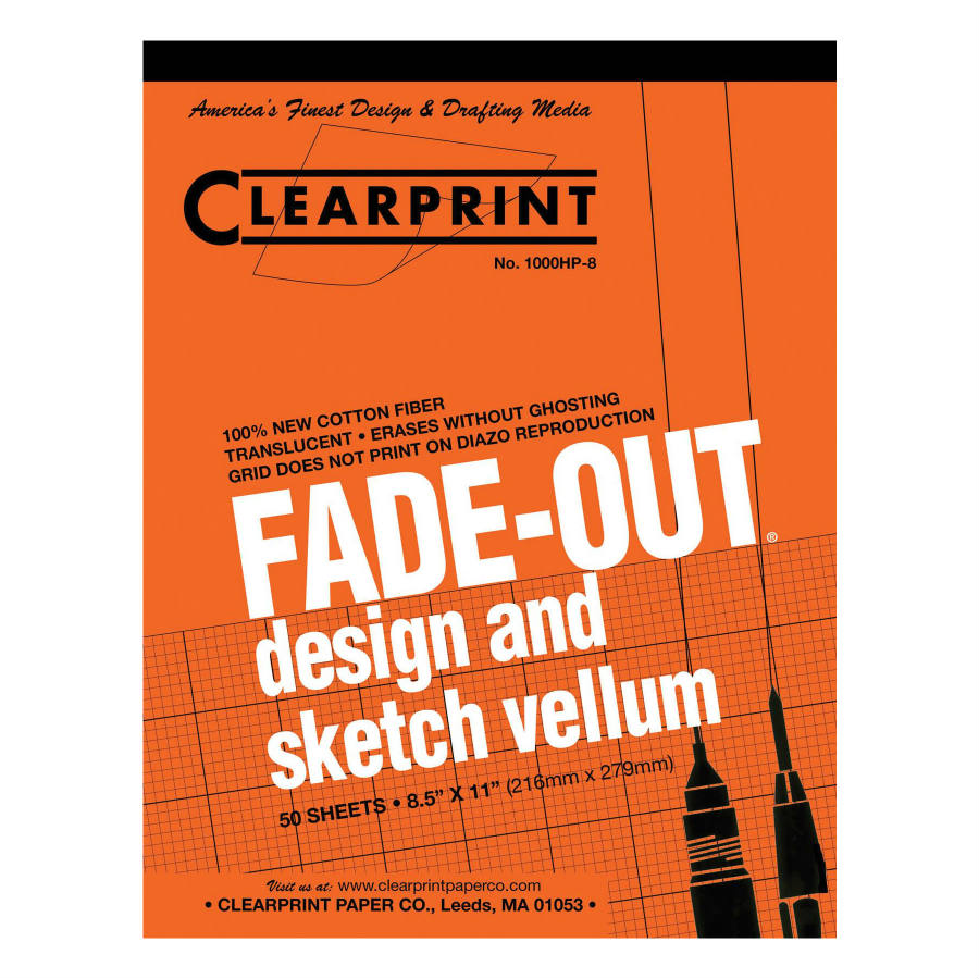 10x10 Grid 11x17 Pad 50 Sheet 1000H Clearprint Vellum Paper 16lbs
