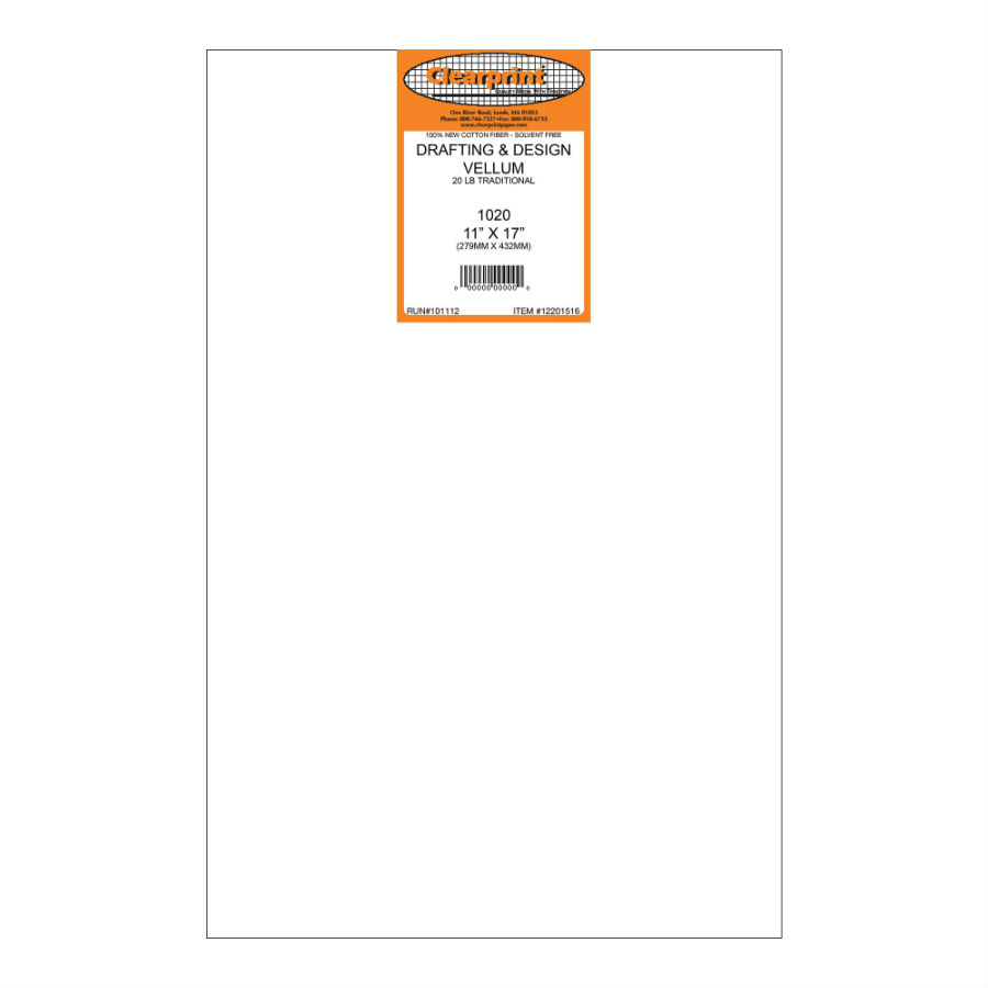 Clearprint 17 x 22 Vellum 1000H - 100 Sheet Pack