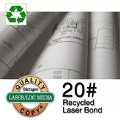 30" x 500 - 20lb. Recycled Engineering Bond Paper Roll - 3" Core - Carton of 2 Rolls 