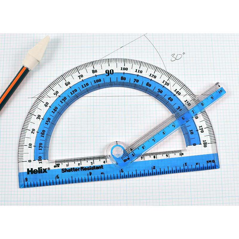 15cm Colors 6 Inch Details about   Helix Shatter-Resistant Swing Arm 180 Degree Protractor 