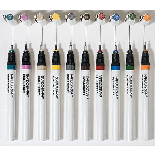 Koh-I-Noor Rapidograph Pen and Ink Set, 25mm Pen Nib and .75 oz. Bottle of  Ultradraw Black Ink, 1 Set Each (3165BX.ZZZ)