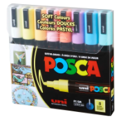 8-Color Paint Marker Set - PC-5M Medium - Soft Colors 