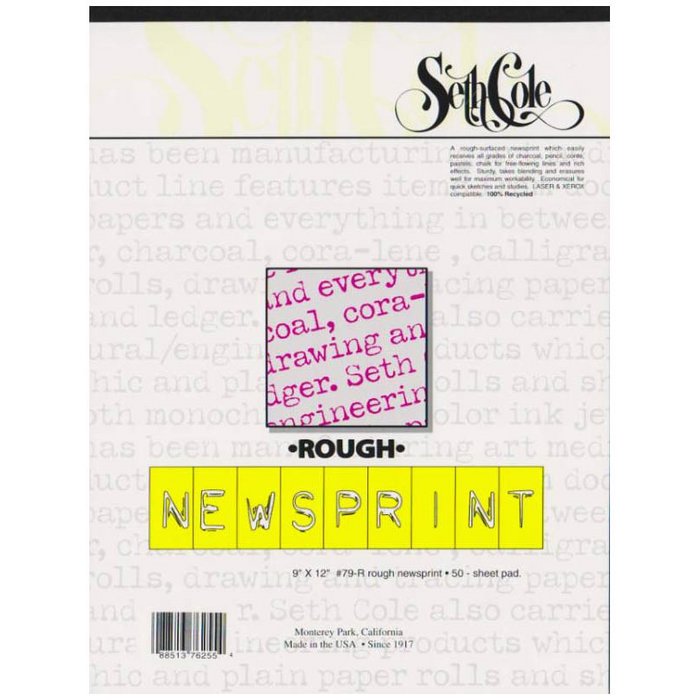 Seth Cole #79R - 18x24 Rough Newsprint - 100 Sheet Pad