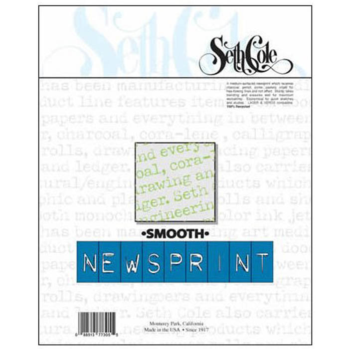 Seth Cole #79S - 9x12 Smooth Newsprint - 100 Sheet Pad