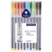 Triplus Fineliner Pens - Set of 10 Colors 