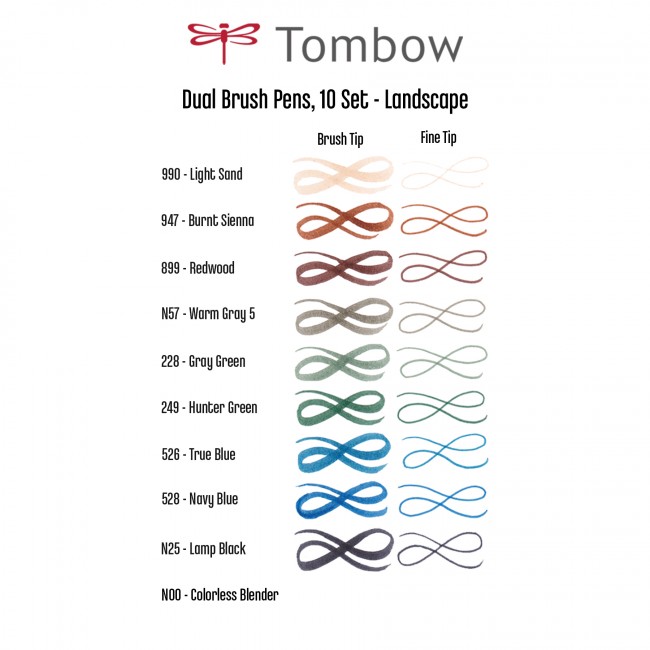 Tombow Dual Brush 10 Set - Muted