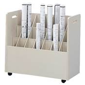 Metal White Blueprint Storage Rack Blueprint Roll File Storage Organizer  Cart