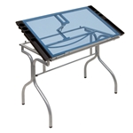 Folding Glass Top Craft Station Drafting Furniture, Drafting Tables and Drawing Boards, Craft and Hobby Tables, drawing table